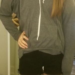 Brandy melville grey hooded long sleeve top